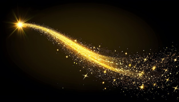 goldene Glitzer auf schwarzem Hintergrund mit goldenem Hintergrund