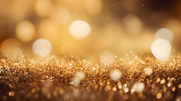 goldene Glitzerlichter mit Bokeh-Hintergrund