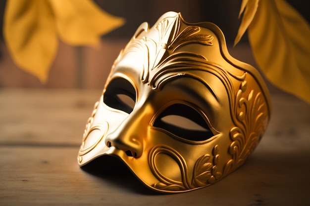 Goldene Karnevalsmaske Maske ist ein Accessoire, das verwendet wird, um das Gesicht zu bedecken. Wird für religiöse Freizeitkunst verwendet