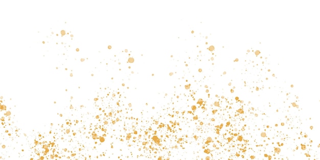 goldene Konfetti auf einem weißen Hintergrund verstreut