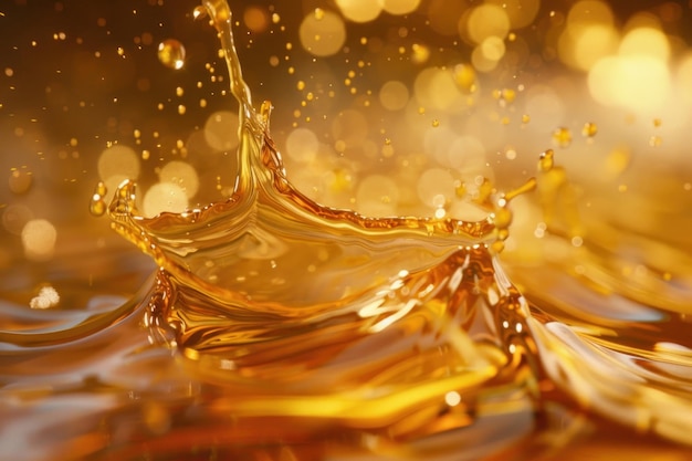 Goldene Öl-Spritzwasser