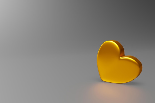 goldene Liebe im 3D-Rendering-Design.