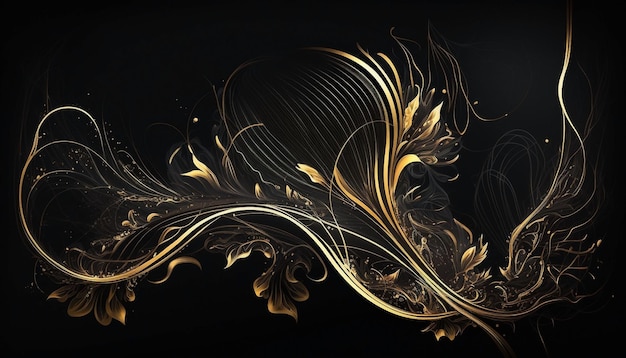 Goldene linien luxus auf weißem überlappen braune und schwarze schattierungen farbhintergrund elegante realistische papierschnittart 3d