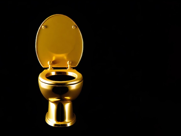 goldene Luxustoilette auf schwarzem Hintergrund