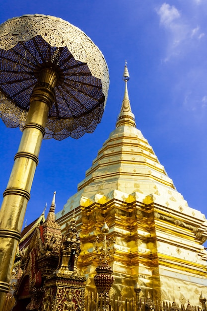 Goldene Pagode Wat Phra That Doi Suthep Chiangmai Thailand