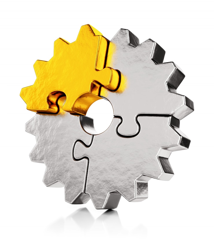 Foto goldene puzzle-ausrüstung