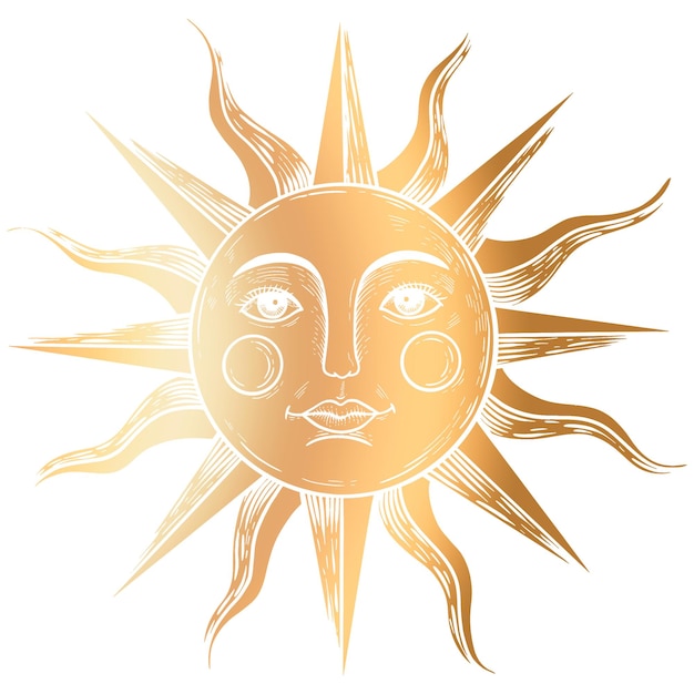Goldene Sonne mit einem Aufkleber-Designelement