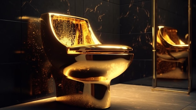 Goldene Toilettenschüssel Generative Ai