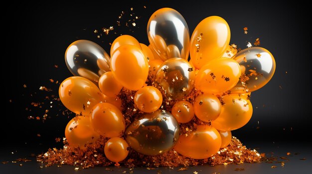 goldene und silberne Ballons