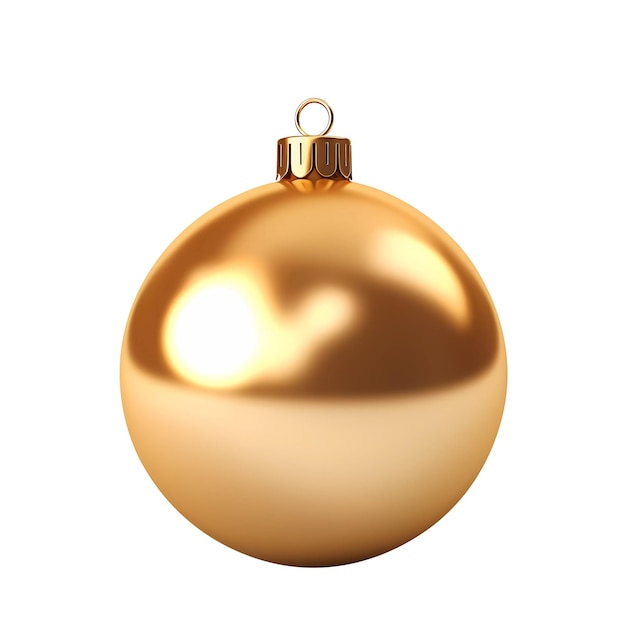 Goldene Weihnachtskugel im realistischen D-Stil