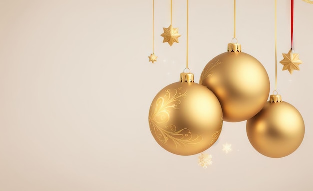 Goldene Weihnachtspracht Frohe Weihnachtsbanner mit schimmernden Kugeln