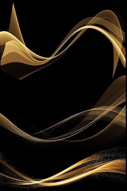 Goldene Welle auf schwarzem Hintergrund Luxus modernes Konzept Vektorillustration für Design