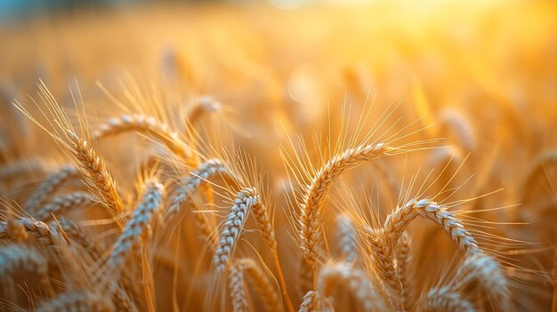 Goldene Wellen Nahaufnahme von Weizenfeldern Schön und stilvoll Aspektverhältnis 169