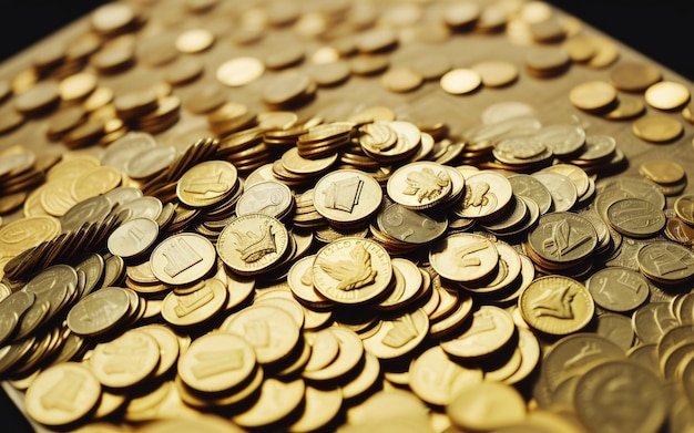 Goldene Wertwaage mit Münzen und Mikrochips
