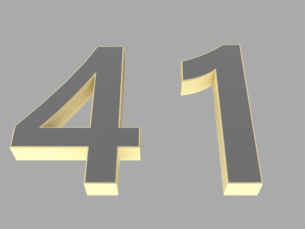 Goldene Zahl Ziffer 3D-Darstellung eins zwei drei