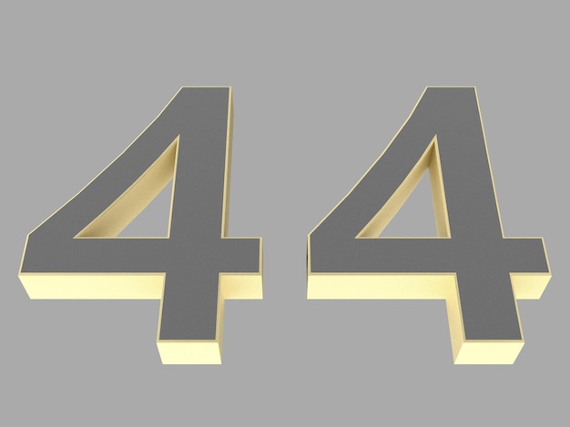 Goldene Zahl Ziffer 3D-Darstellung eins zwei drei