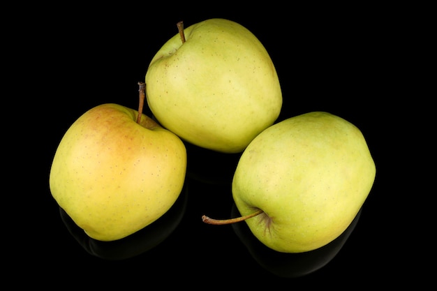 Goldener Apfel gelbgrüne schwarze Oberfläche