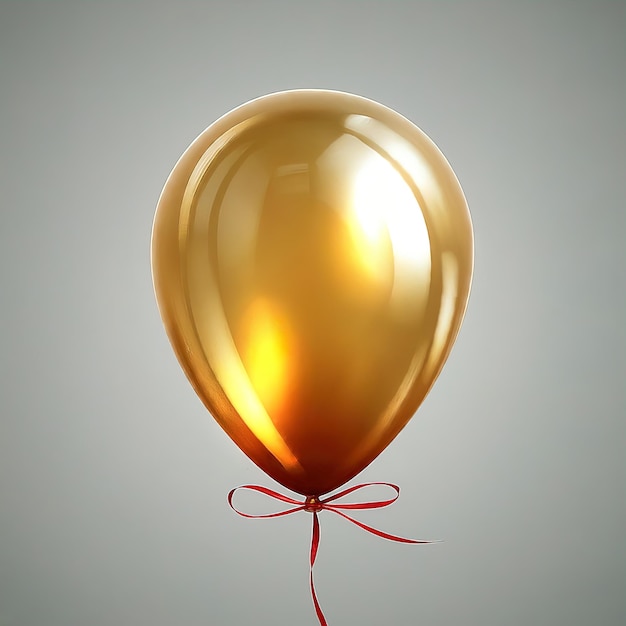 goldener Ballon auf grauem Hintergrund