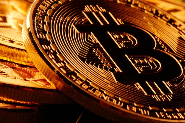 Goldener Bitcoins-Hintergrund