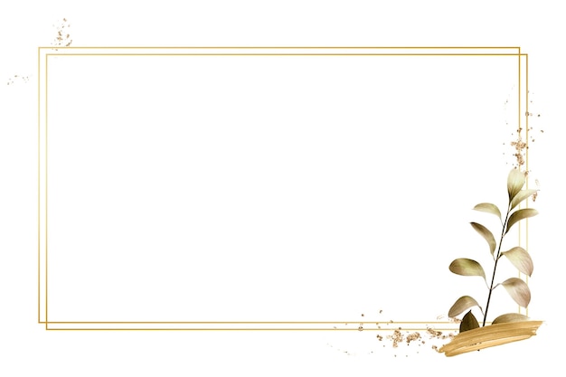 Goldener Blattrahmen png im minimalistischen Stil