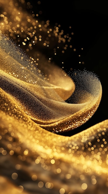 Goldener fließender Sand abstrakter Hintergrund