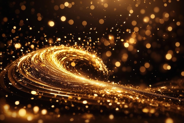 Goldener glänzender abstrakter Hintergrund Luxus-Akryl-Explosion kosmische Wirbel-Tinte