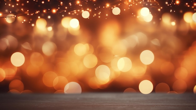 Goldener Glanz mit Goldbokeh-Effekt und selektiver Defokussierung auf dem Hintergrund Feierlicher Luxus