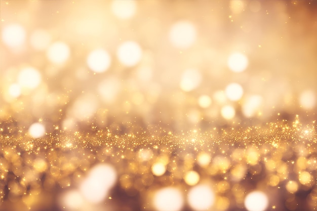 Goldener Glitzer, Vintage-Lichter, Hintergrund Gold und Schwarz, defokussiert