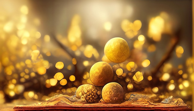 Goldener Hintergrund mit Bokeh