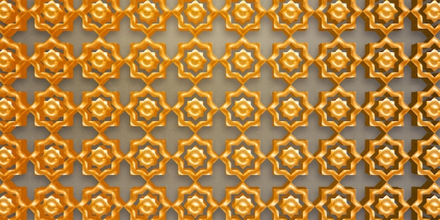 Goldener, nahtloser geometrischer Musterhintergrund mit Goldeffekt