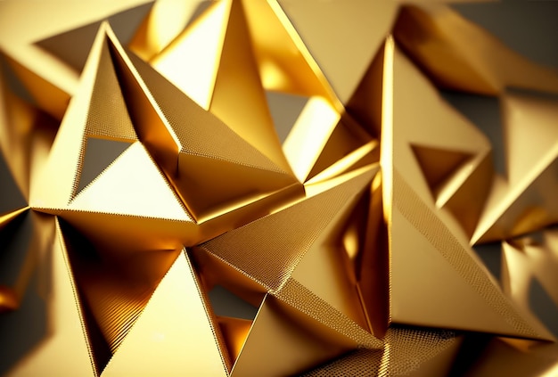 Goldener polygonaler Luxus Ein königlicher Hintergrund AI generiert