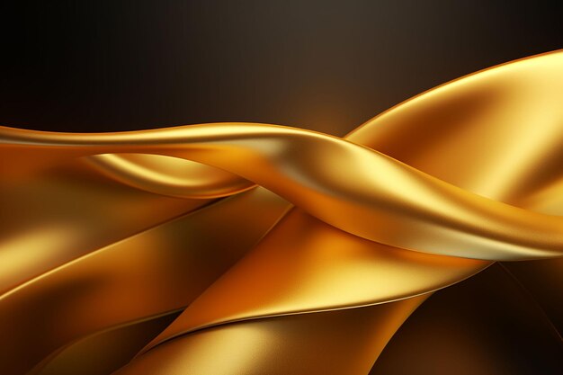 Goldener Satin-Hintergrund 3D-Rendering 3D-Illustration Ai generiert