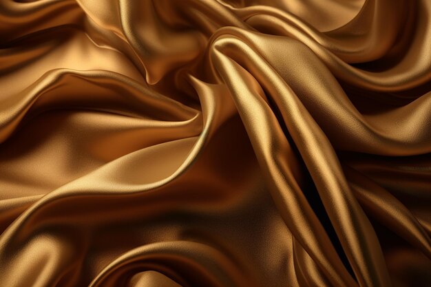 Goldener Satinhintergrund mit Wellen 3D-Rendering 3D-Illustration