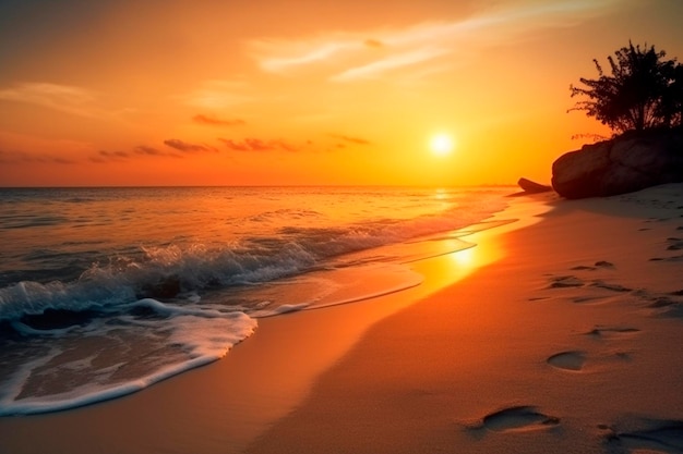 Goldener Sonnenuntergang am Strand
