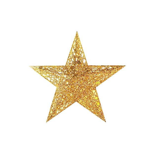 goldener Stern isoliert auf weißem Hintergrund dies hat Clipping-Pfad