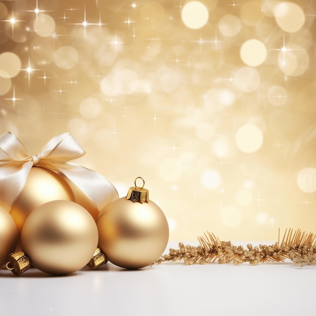 Foto goldener weihnachtshintergrund goldener schmuck christmashintergrund