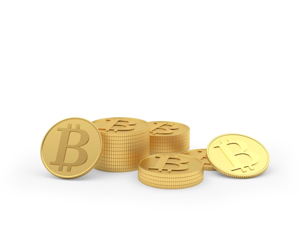 Goldenes Bitcoin verstreut 3d