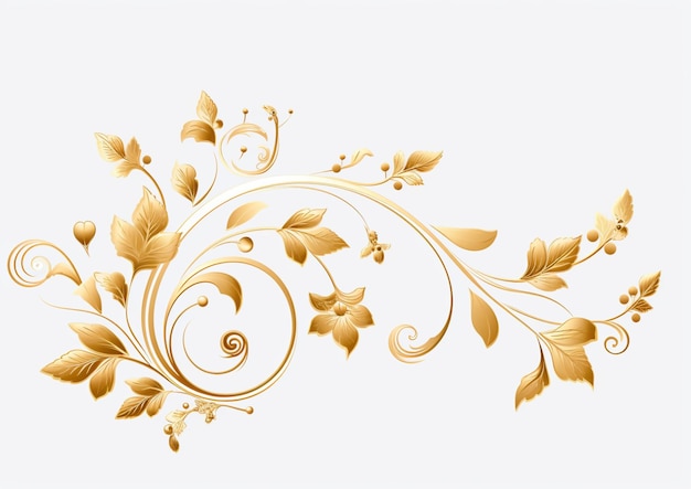 goldenes Blumenornament-Vektordesign