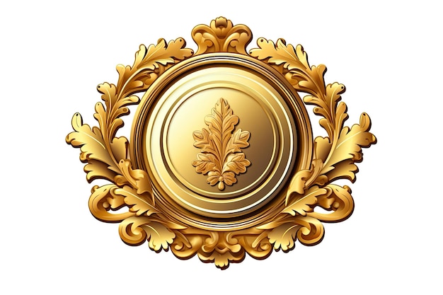 Foto goldenes emblem mit floralem design generative ki