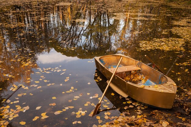 Goldenes Holzboot