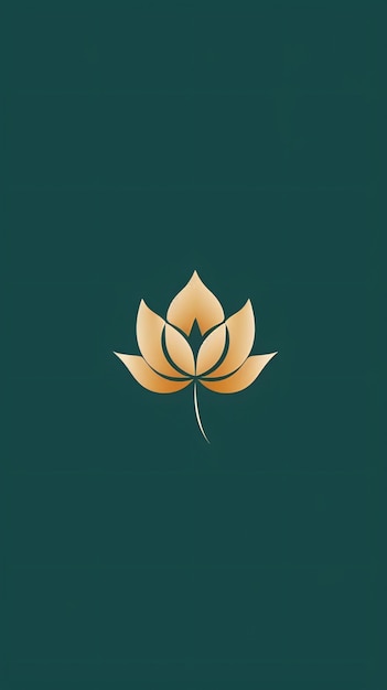 Goldenes Lotus-Emblem auf grünem Hintergrund