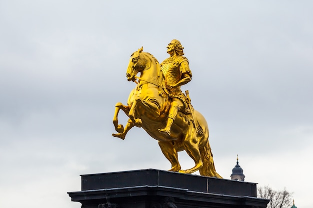 Goldenes Pferd "Goldener Reiter", die Statue von August dem Starken.