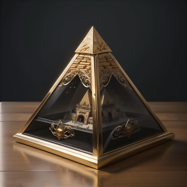 goldenes Pyramidenobjekt