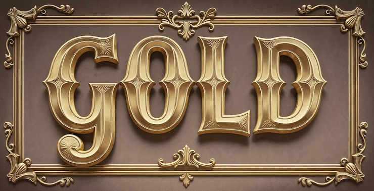 Foto goldenes schild mit verziertem rahmen