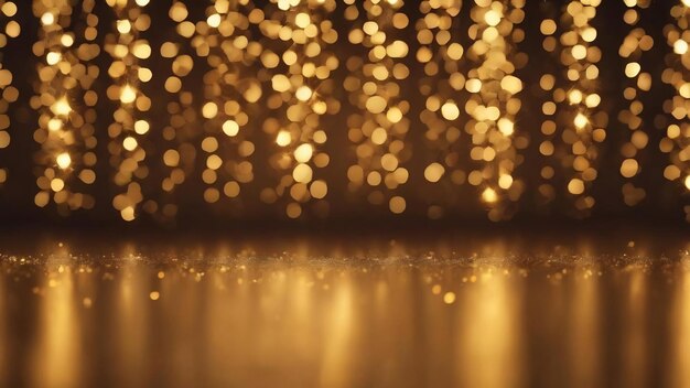 Goldenter bokeh fundo dourado para cartão de celebração pano de fundo brilhante