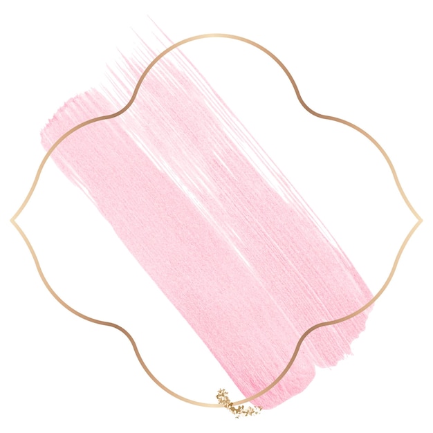 Goldes Abzeichen mit rosa Aquarellfarbe durchsichtig png