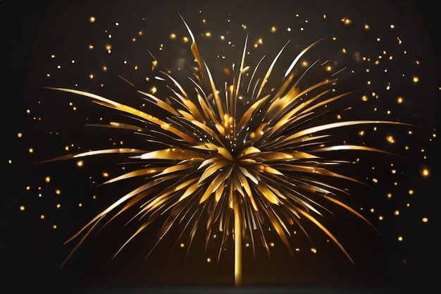 Goldes Feuerwerk mit Bokeh Abstraktes Neujahrs-Hintergrund-Feuerwerk