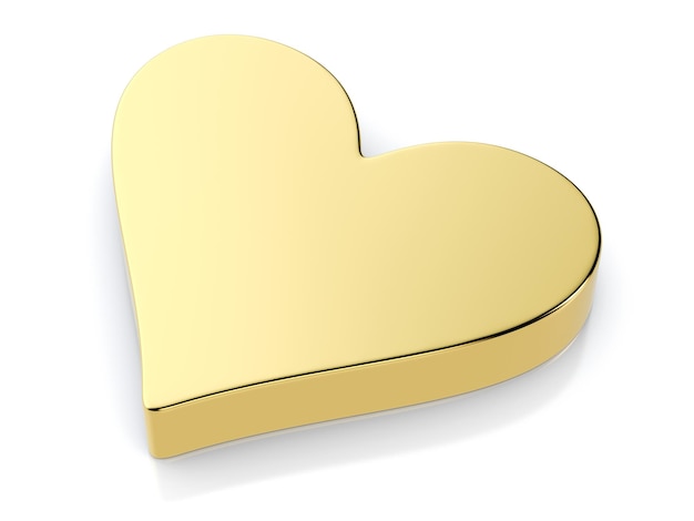 Goldes Herz-Symbol auf weißem Hintergrund