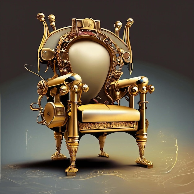 Goldfarbener Steampunk-Stuhl