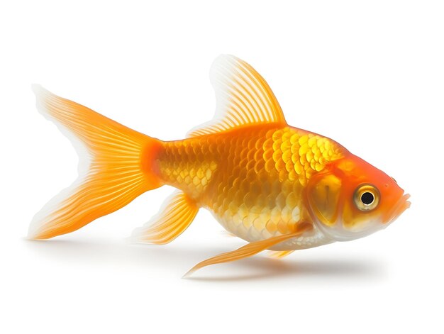 Goldfisch auf weißem Hintergrund Ai Generative